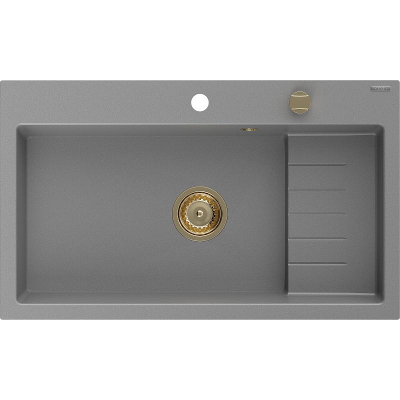 Zlewozmywak wpuszczany Mexen Omar 1-komorowy szary 800x480 mm  6520801005-71-G
