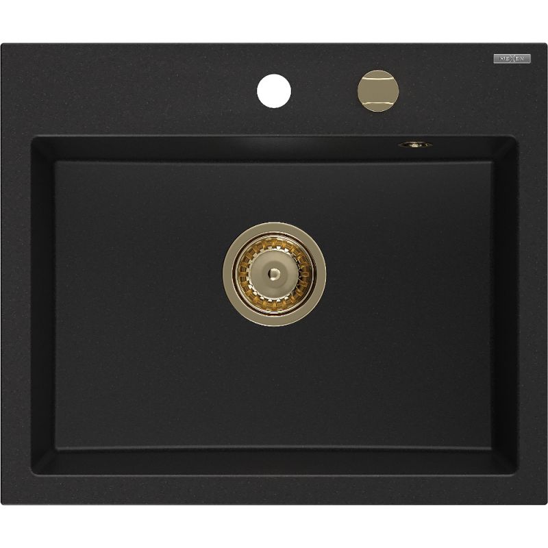 Zlewozmywak wpuszczany Mexen Oscar 1-komorowy czarny nakrapiany 580x490 mm  - 6519581000-76-G 1 szt.