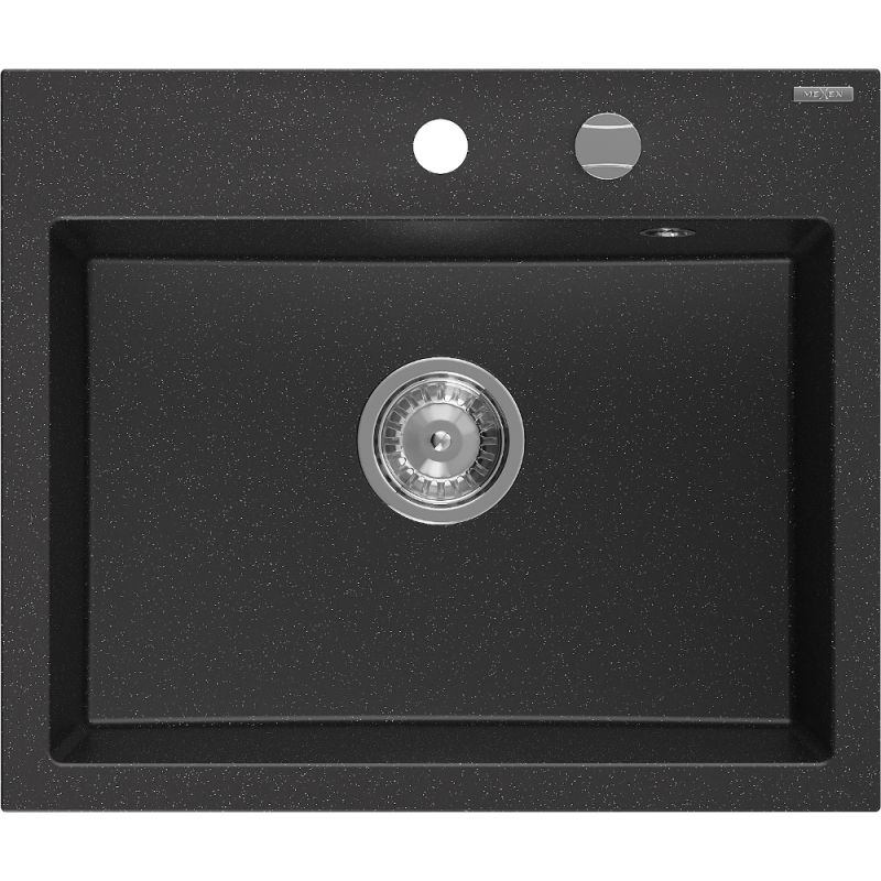 Zlewozmywak wpuszczany Mexen Oscar 1-komorowy czarny/złoty 580x490 mm  - 6519581000-75-G 1 szt.