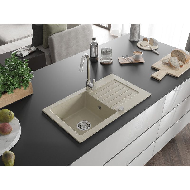 Zlewozmywak wpuszczany Mexen Pablo 1-komorowy biały 752 x 436 mm  - 6510751010-20-G 1 szt.
