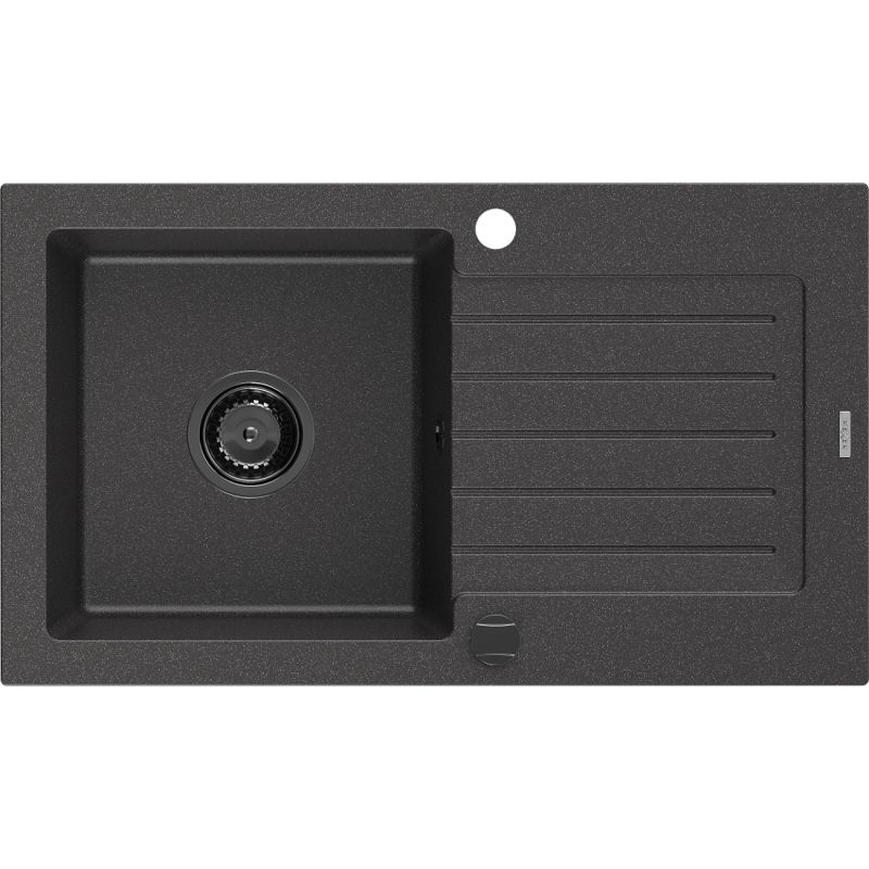 Zlewozmywak wpuszczany Mexen Pablo 1-komorowy czarny nakrapiany 752x436 mm  6510751010-76-B