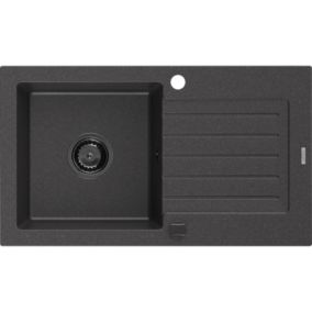 Zlewozmywak wpuszczany Mexen Pablo 1-komorowy czarny nakrapiany 752x436 mm  6510751010-76-B