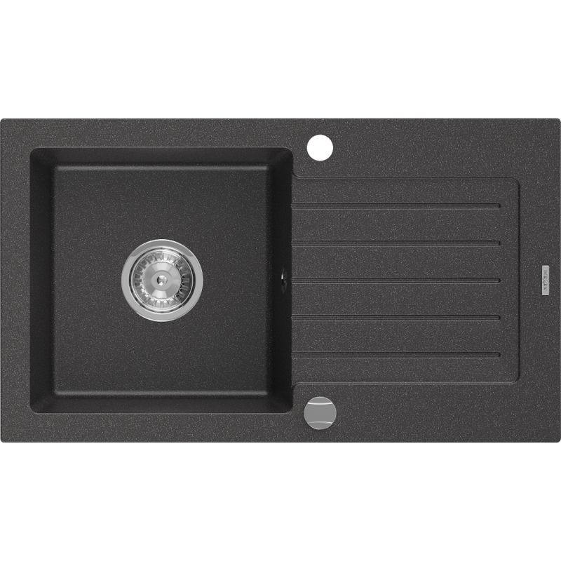 Zlewozmywak wpuszczany Mexen Pablo 1-komorowy czarny/srebrny metalik 752x436 mm  - 6510751010-73 1 szt.