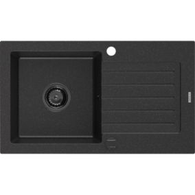 Zlewozmywak wpuszczany Mexen Pablo 1-komorowy czarny/złoty 752x436 mm  - 6510751010-75 1 szt.