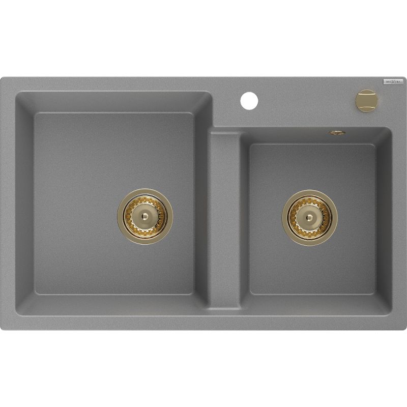 Zlewozmywak wpuszczany Mexen Tomas 2-komorowy szary 800x500mm  - 6516802000-71 1 szt.