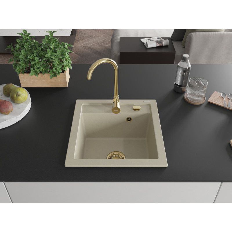Zlewozmywak wpuszczany Mexen Vito 1-komorowy beżowy 520x490 mm  6503521000-69-G