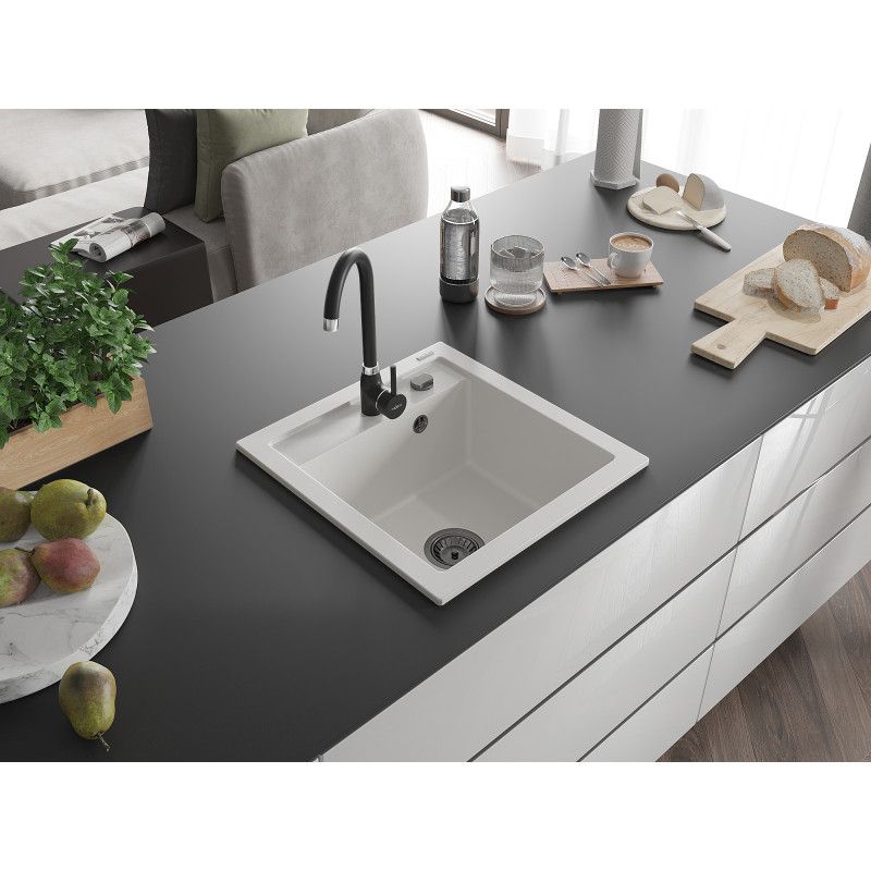 Zlewozmywak wpuszczany Mexen Vito 1-komorowy biały 520x490 mm  6503521000-20-B 1 szt.