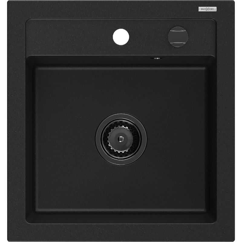 Zlewozmywak wpuszczany Mexen Vito 1-komorowy czarny nakrapiany 520 x 490 mm  - 6503521000-76 1 szt.