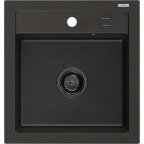 Zlewozmywak wpuszczany Mexen Vito 1-komorowy czarny/złoty metalik 520x490 mm  6503521000-75-B 1 szt.