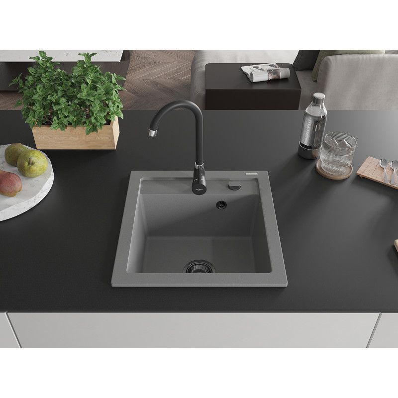 Zlewozmywak wpuszczany Mexen Vito 1-komorowy szary 520x490 mm 1 szt.