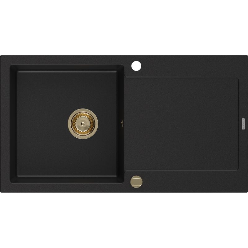 Zlewozmywak z ociekaczem Mexen Leo 1-komorowy czarny nakrapiany 900x500 mm  - 6501901010-76-G 1 szt.