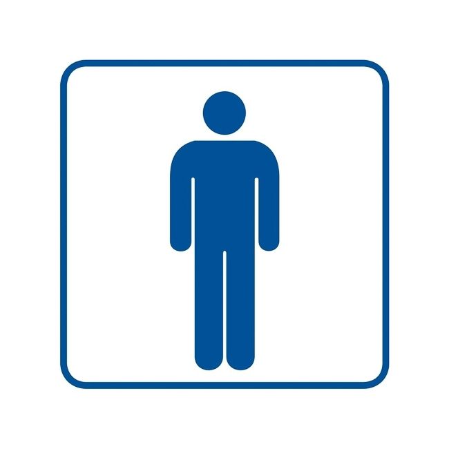 Znak informacyjny 'WC męskie' 14,8 x 14,8 cm