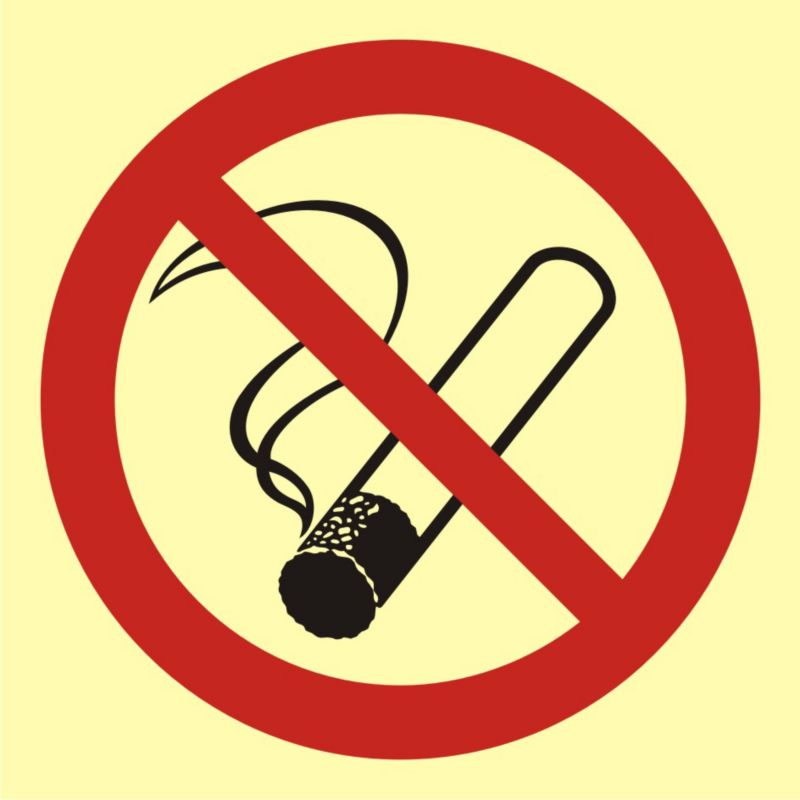 Znak Przeciwpożarowy zakaz palenia 15 x 15 cm
