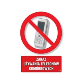 Znak Zakaz używania telefonów komórkowych mały