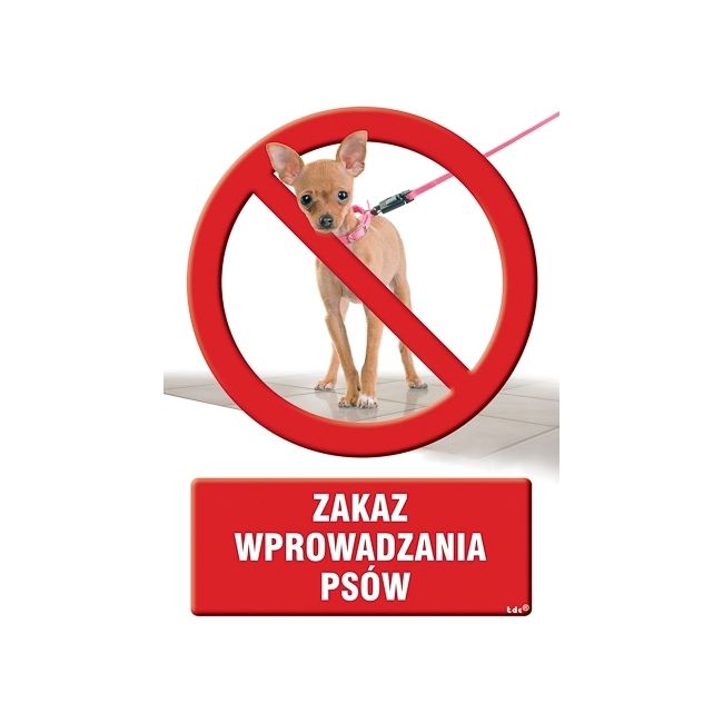 Znak Zakaz wyprowadzania psów mały