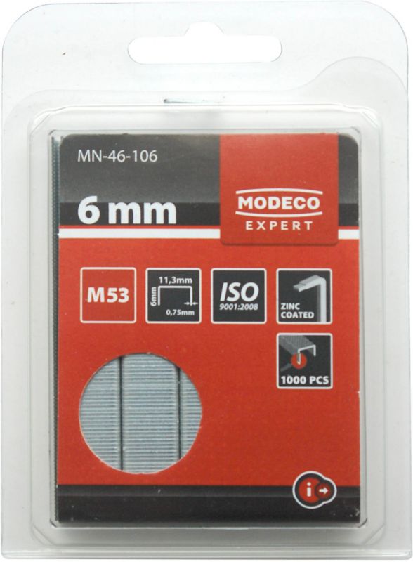 Zszywki tapicerskie Modeco M53 6 mm 1000 szt.