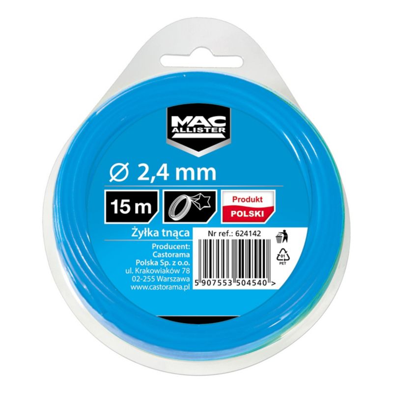 Żyłka tnąca Mac Allister 2,4 mm x 15 m gwiazda