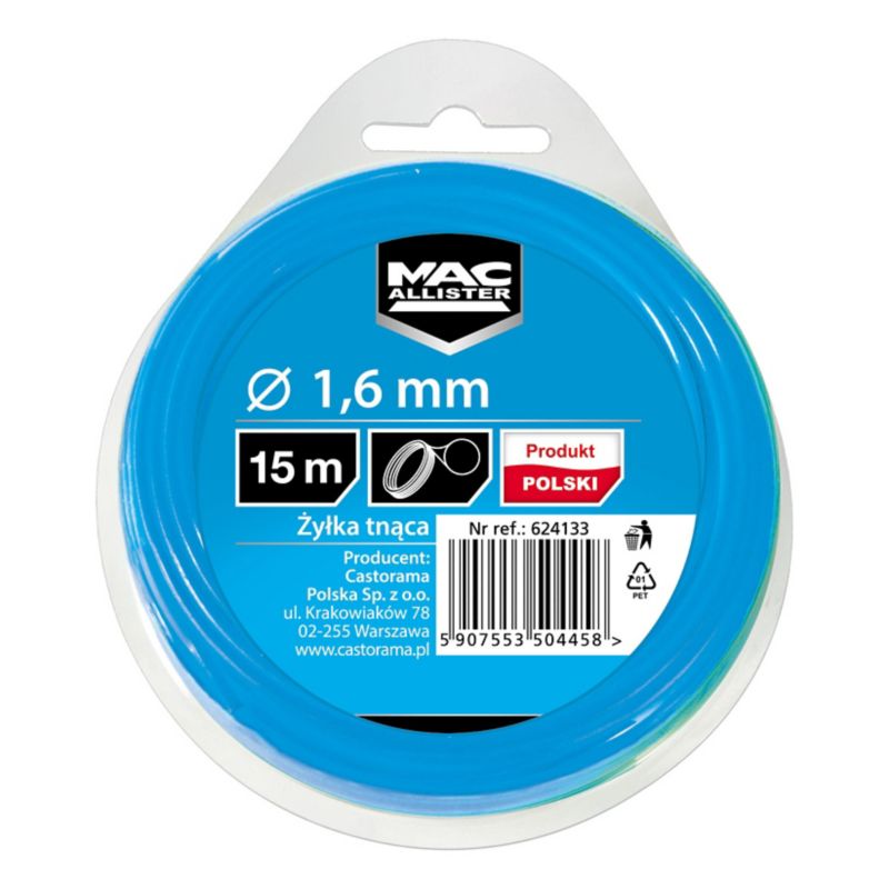 Żyłka tnąca MacAllister 1,6 mm x 15 m okrągła